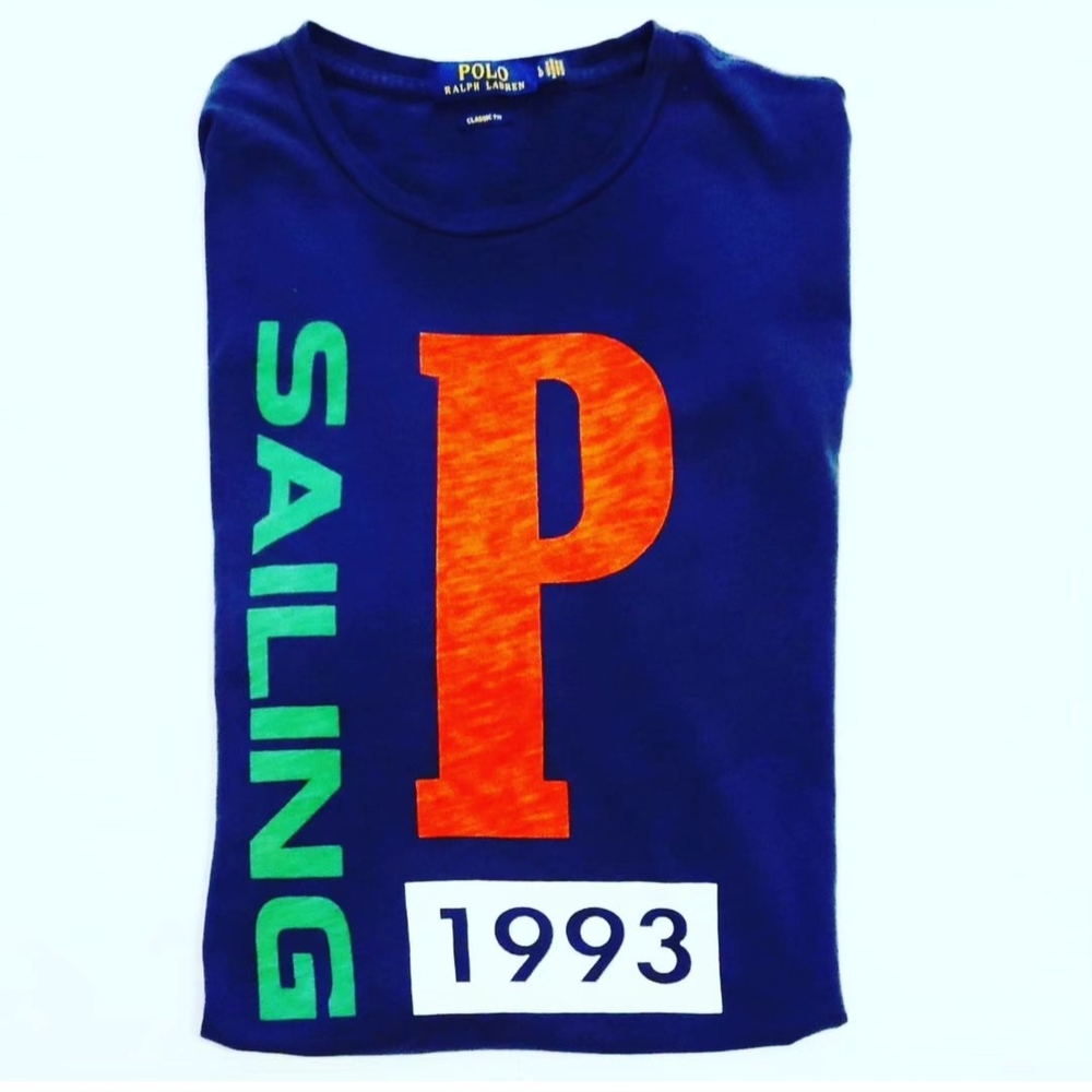 Polo by Ralph Lauren Navy Tee with Vibrant Graphics